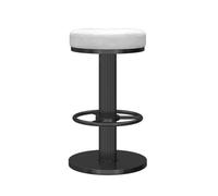 LDCBFTR 360° Swivel Barstools, Velvet Counter Height Bar Stools with Footrest, Upholstered Adjustable Height Dining Chairs(White,Height 65-80CM) WFJ