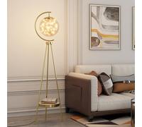 LDCBFTR 64.2" Arc Floor Lamp with Tripod Nordic Globe Glass Floor Light LED 3000K Standing Lamp Marble Desktop Tall Light for Living Room Study Bedroom Dining Room Reading Room