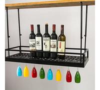 LDCBFTR Bar Floating Wine Rack Adjustable Ceiling Wine Glass Holder, Wine Goblet Rack Kitchen Pub Counter Hanging Stemware Goblet Rack Decoration Shelf (Size : 80x30cm) WFJ