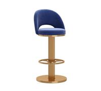 LDCBFTR Bar Stools, 360° Swivel Breakfast Barstools with Footrest and Back, Adjustable Height Counter Barstool for Kitchen Island(Blue,Height 65-80CM) WFJ