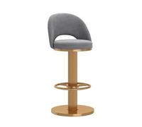 LDCBFTR Bar Stools, 360° Swivel Breakfast Barstools with Footrest and Back, Adjustable Height Counter Barstool for Kitchen Island(Grey1,Height 45-60CM) WFJ