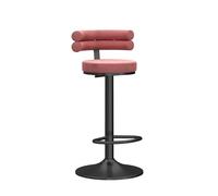 LDCBFTR Bar Stools Modern Adjustable Swivel Counter Height Barstools Velvet Upholstered Chairs with Back for Home Bar Kitchen Breakfast Island for Home Bar Kitchen Breakfast Island(Pink,1Pcs) WFJ