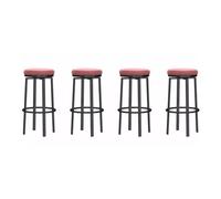 LDCBFTR Breakfast Bar Stools Set of 4, 360° Swivel Velvet Pub Chairs with Footrest, Counter Height Barstools(Pink,65CM) WFJ