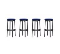 LDCBFTR Breakfast Bar Stools Set of 4, 360° Swivel Velvet Pub Chairs with Footrest, Counter Height Barstools(Blue,65CM) WFJ
