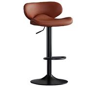 LDCBFTR Butterfly Backrest Stool Swivel Bar Chair for Office Front Desk Kitchen Island with Footrest & Chassis, Adjustable 60-80 cm(Color:Brown) WFJ