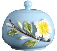 LDCBFTR Cemetery urns for Ashes Pet Cremation Urns Pet Cinerary Casket Ceramics Casket Cremation Medium Size Dog Cats Keepsake(Color:Blue1)