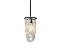 LDCBFTR Chandelier, Industrial Retro Hanging Light E27 Light Source Wrought Iron Single-Headed Pendant Lamp Luxury Crystal Chandelier Black Exquisite Ceiling Lighting Kitchen Bedroom Corr