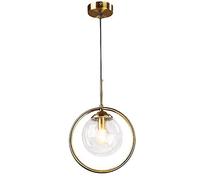 LDCBFTR Chandelier, Led Lights Nordic Golden Clear-Glass Pendant Light Creative Globe Metal Chandelier Adjustable Ceiling 1-Light Hanging Light Fixtures Bar Bed Front Dining Room Study
