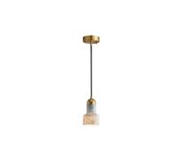 LDCBFTR Colgante All Copper Marble Pendant Light Natural Stone Shade Cylinder Ceiling Hanging Lamp Nordic Modern Single Head Chandelier Decorative Lighting Fixture for Restaurant Loft WFJ