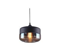 LDCBFTR Colgante Modern Industrial Hanging Glass Pendant Light Vintage Black Metal Shade Hanging Lamp E27 Nordic Loft 1-Light Chandelier for Kitchen Island Loft WFJ