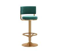 LDCBFTR Counter Height Bar Stools with Footrest and Back, 360° Swivel Breakfast Barstools, Adjustable Height Upholstered Pub Chairs(Green,Height 65-80CM) WFJ