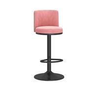 LDCBFTR Counter Height Barstools, Height Adjustable Bar Stools with Footrest and Metal Legs, 360° Swivel Bar Chairs(Pink,Height 65-80CM) WFJ