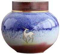 LDCBFTR Cremation Urns ，Funeral Urns，Ceramics Moisture Proof Handcrafted Alloy Screw Cap Funeral Urn For Adult Pet Ashes Human Medium And Large Memorial Urns Burial Urn ashes casket (Color : White)