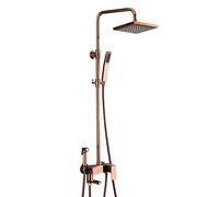 LDCBFTR Exposed Shower Faucet Set Rose Gold, Shower System with Handheld Shower, Tub Spout, Bidet Sprayer, Wall Mounted Bathtub Shower Faucet, Bathroom Mixer Tap WFJ
