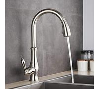 LDCBFTR Faucet Kitchen Faucet Gold Polish Swivel Spout Kitchen Sink Faucet Pull Down Sprayer Fashion Design Bathroom Kitchen Hot&Cold Water Mixer Tap Faucet WFJ