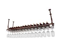 LDCBFTR Hanging Wine Glass Rack Ceiling for Bar Restaurants,Adjustable Metal Wine Glass Holder,Industrial Iron Wine Shelf Wall MountedBrass,150cm WFJ