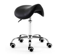 LDCBFTR Hydraulic Saddle Stool on Wheels Swivel Rolling Seat Salon Chair for SPA Comfortable Beauty Balance Chair for Healthy Back Brown(Black) WFJ