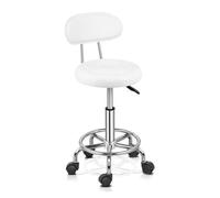 LDCBFTR Hydraulic Salon Chair Stool with Backrest,360 Degree Wheel,for Therapist Beauty Spa Hairdressing Massage Manicure Tattoo,(White) WFJ