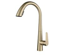 LDCBFTR Kitchen Faucet with Pull Down Sprayer, 304 Stainless Steel Kitchen Sink Faucet, High Arc Kitchen Faucet Single Hole, Modern Kitchen Mixer Faucet 360 Degree Swivel,Brushed Gold WFJ
