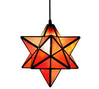 LDCBFTR LED Star Pendant Light, Style Stained Glass Chandelier for Bedroom, Living Room, Cafe, Bar, E27, 110V-240V Ceiling Light WFJ