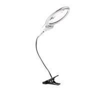 LDCBFTR Magnifying Metal Hose Magnifier 2.5X 107MM 5X 23MM LED Illuminating Magnifying Glass Desk Table Reading Lamp Light with Clamp Clip-on