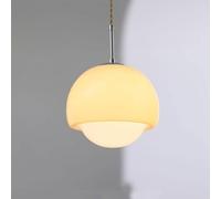 LDCBFTR Medieval Glass Pendant Light, E27 Modern Minimalist Kitchen Island Restaurant Global Chandelier, for Bedroom Bedside Study Orange Hanging Lamp Lighting Fixtures(White)