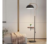 LDCBFTR Modern Elegant with Table Floor Lamp Industrial Tall Standing Lamp Electroplated Iron Floor Lamps with Foot Switch Height Adjustable Arched Reading Light for Bedroom Office (Gold)