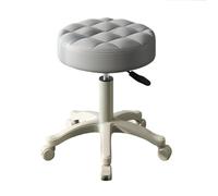 LDCBFTR on Wheels,Rolling Stool with Wheels Faux Leather Soft Cushion Height Adjustable 360-Degree Swivel Armless Backless Drafting Work SPA Salon Bar Cafe Home Office Stool Beige WFJ