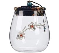 LDCBFTR Pet Cremation Urn for Ashes Funeral Urns For Ashes Adult, Moisture-proof Household Storage For Large Transparent Glass Sealed Jar For Human And Pet Ashes,Dog, Cat ashes casket (Size : Small)
