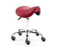 LDCBFTR Rolling Saddle Stool Chair Wheels Hydraulic Leather Chair Comfortable 19"-23" High for Clinic Dentist Spa Massage Salons Studio(Red) WFJ