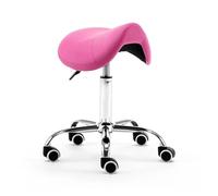 LDCBFTR Rolling Saddle Stool Chair Wheels Hydraulic Leather Chair Comfortable 19"-23" High for Clinic Dentist Spa Massage Salons Studio(Rose Red) WFJ