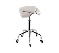 LDCBFTR Rolling Saddle Stool with Wheels Chair Adjustable Hydraulic with Wheels Suitable for Offices, Makeup Studios(White) WFJ
