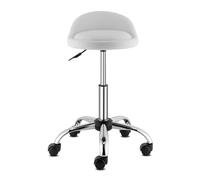 LDCBFTR Round Stool with Wheels Height Swivel Stool with Low Backrest for Salon Massage Home Kitchen Clinic, Weight Capacity 400lbs(White) WFJ