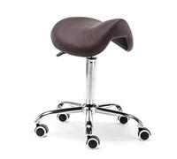 LDCBFTR Saddle Chair Office Saddle Stool, Swivel Adjustable Rolling with Wheels, PU Leather Salon Seat for Tattoo Beauty Lash Massage(Red) WFJ