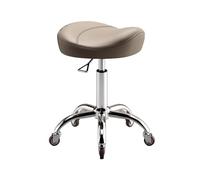 LDCBFTR Saddle Chair Stool with Wheels Adjustable Height Swivel for Tatoo Lab Massage Salon Spa Drafting Nail, Leather Surface(Grey) WFJ