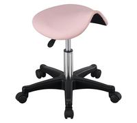 LDCBFTR Saddle Rolling Stool Adjustable Stool PU Leather Rolling Office Chair Ergonomic Saddle Chair with Wheels Salon Chair, for Massage,Office Home Kitchen,Beauty and Tattoo (BLACK) WFJ