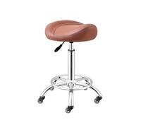 LDCBFTR Saddle Stool Chair with Wheels Adjustable Hydraulic Stool with Wheels Suitable for Offices, Makeup Studios(Brown) WFJ
