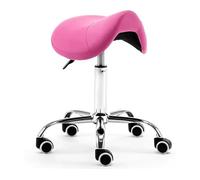 LDCBFTR Saddle Stool Wheels PU Leather Swivel Salon Seat Rolling Saddle Chair 48~60cm Adjustable for Tattoo Beauty Lash Massage(Rose Red) WFJ