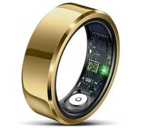 LDCBFTR Smart Ring for Men Women Health Ring Blood Oxygen Blood Pressure HR Monitor Fitness Tracker Sleep Step Counter Waterproof Compatible with ios Android Phones (Gold, #9-S-2.3425in) WFJ