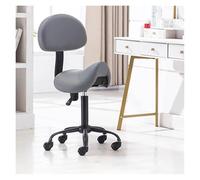 LDCBFTR Swivel Chair Rolling Stool Hydraulic Saddle Rolling Chair with wheels Height Adjustable Ergonomic Saddle Chair Load 100kg(Dark Gray,With Backrest) WFJ