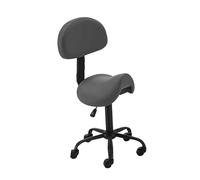 LDCBFTR Swivel Chair Rolling Stool Hydraulic Saddle Rolling Chair with wheels Height Adjustable Ergonomic Saddle Chair Load 100kg(Black,With Backrest) WFJ
