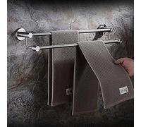 LDCBFTR Towel rack Bathroom Shelf Modern Bathroom Double Bar Towel Rack Towel Holder SUS304 Stainless Steel Brushed Metal 2 Rails Towel Rack Hanger Wall Mounted Towel Rack Bathroom Accessories WFJ