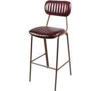 LDCBFTR Vintage Barstools Industrial Bar Stool Chairs with Metal Legs, Backrest and Footrests, Perfect for Living Room, Kitchen, Party Room(Red,1ps) WFJ