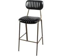 LDCBFTR Vintage Barstools Industrial Bar Stool Chairs with Metal Legs, Backrest and Footrests, Perfect for Living Room, Kitchen, Party Room(Black,1ps) WFJ