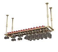 LDCBFTR Wine Rack Ceiling Hanging Wine Bottle Racks Wrought Iron Wine Storage Holder with Goblet/Stemware, Floating Shelves Decoration Shelf, Glass Cup Organizer (Size : 80cm*30cm) WFJ