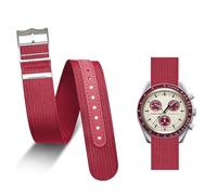 LDDAL Bands for Moonswatch Watch,Nylon Watch Strap Compatible with Omega X Swatch Moonswatch Speedmaster 20mm Watch Band Replacement Men Women (claret red)