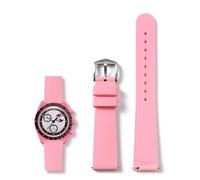 LDDAL Watch Bands for Moonswatch Watch，Silicone Quick Release Watch Strap Compatible with Omega X Swatch Moonswatch Speedmaster 20mm Men Women Watch Band Replacement (pink)