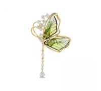 LDDIFHWW 5 Pieces Butterfly Brooch with Bright Stones Pin Women's Chest Pin Vintage Jewelry Tie Clip Scarf Accessory Suitable for Ceremonies, 2 Pcs