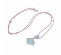LDDIFHWW Jade Pendant Chalcedony Horse Necklace Charm Amulet Carved Animal With Translucent Hand Polished Finish Suitable for daily wear birthdays holidays gift giving, Pink