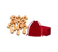 LDDIFHWW Wooden Pocket Crosses, Set of 10, A Cross to Keep Close to My Heart, for Prayer